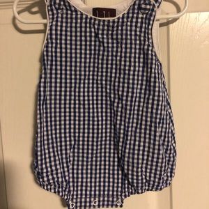 Blue Gingham Romper